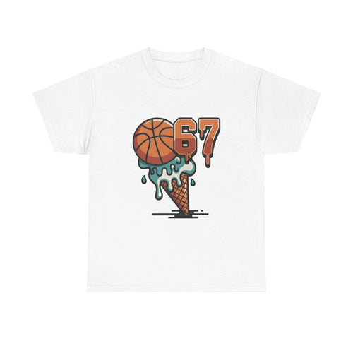 67 Ice Cream Basketball Tee – Funny Summer Meme Shirt for Hoopers
