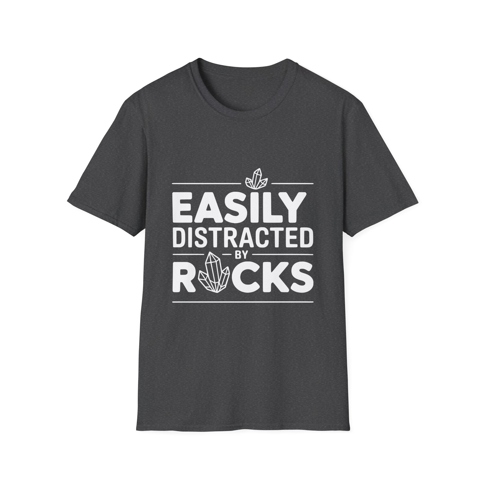 Easily Distracted by Rocks T-Shirt – Funny Geology Tee for Rockhounds and Nature Lovers