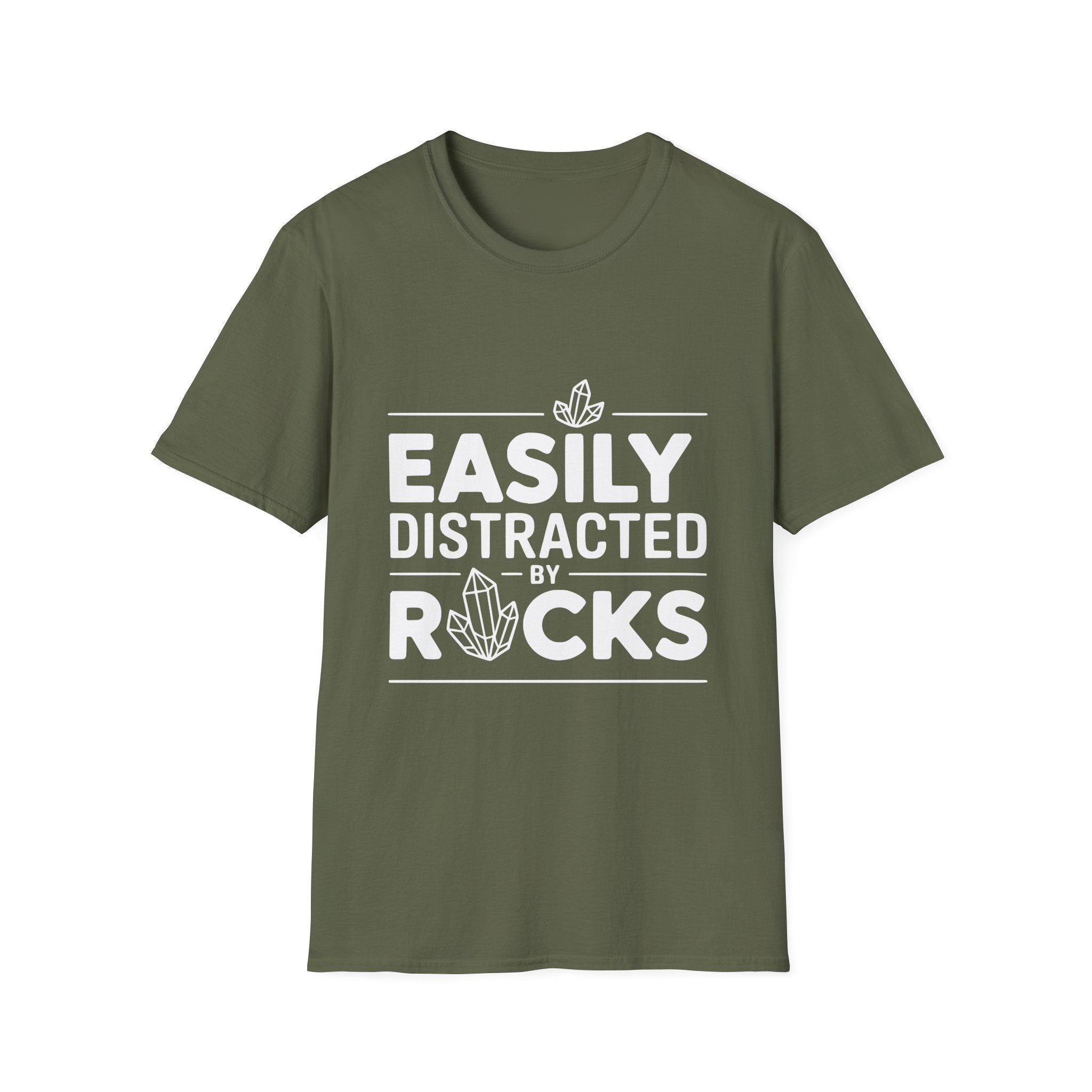 Easily Distracted by Rocks T-Shirt – Funny Geology Tee for Rockhounds and Nature Lovers